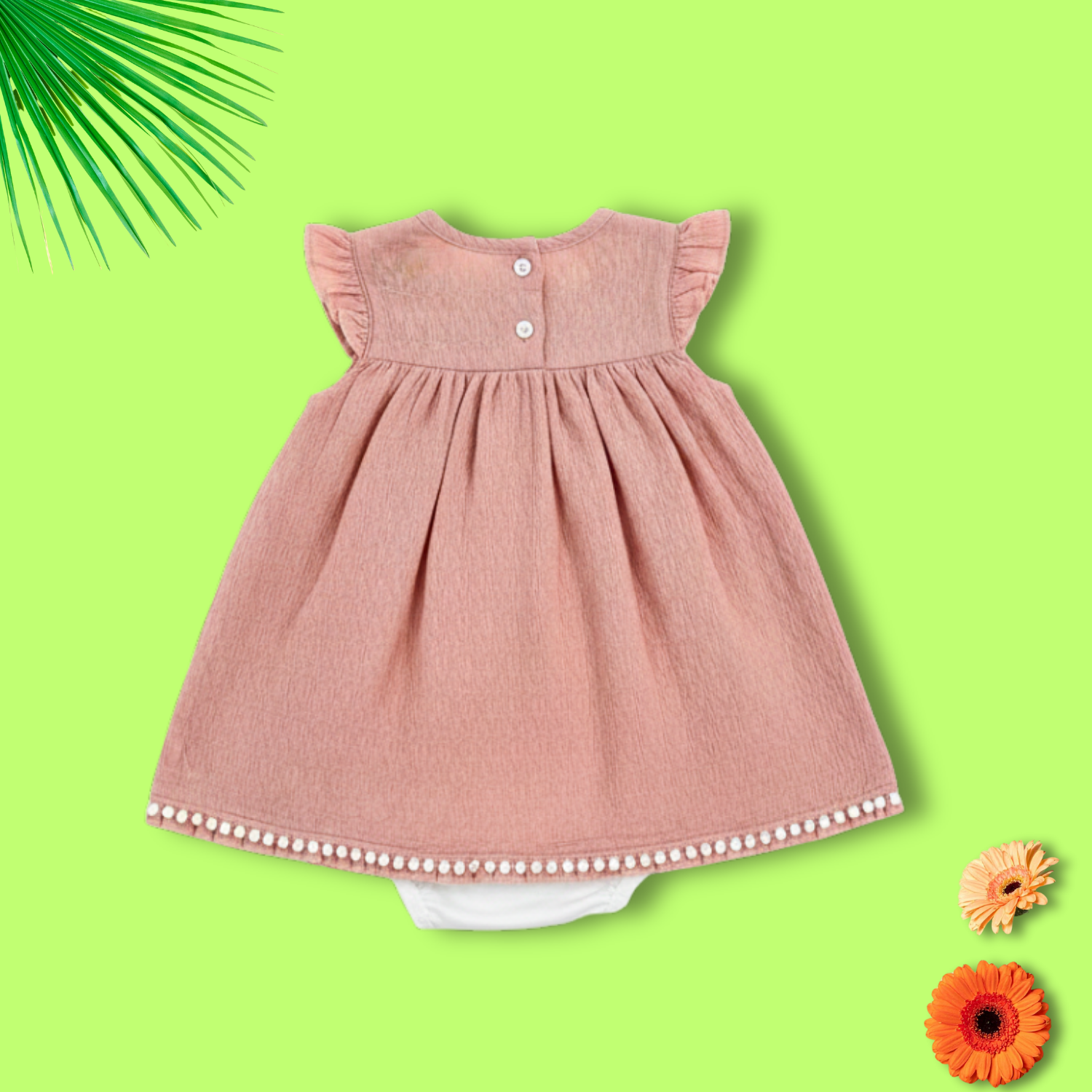 Baby Girl Cotton Frock Set with White Bloomer