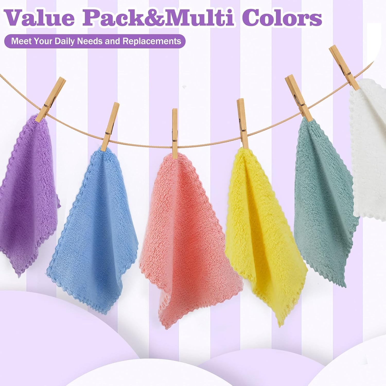 kidonex Soft Baby Washcloths – Value Pack of Multi-Colored Towels for Daily Use (Set of 6)