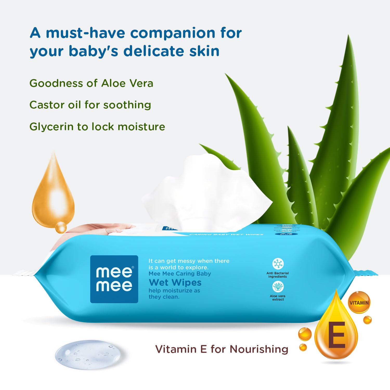 kidonex Baby Wet Wipes – 24 pcs | Aloe Vera Extract | Paraben-Free & Anti-Bacterial