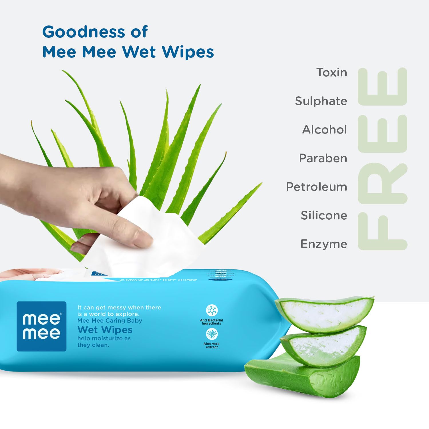 kidonex Baby Wet Wipes – 24 pcs | Aloe Vera Extract | Paraben-Free & Anti-Bacterial