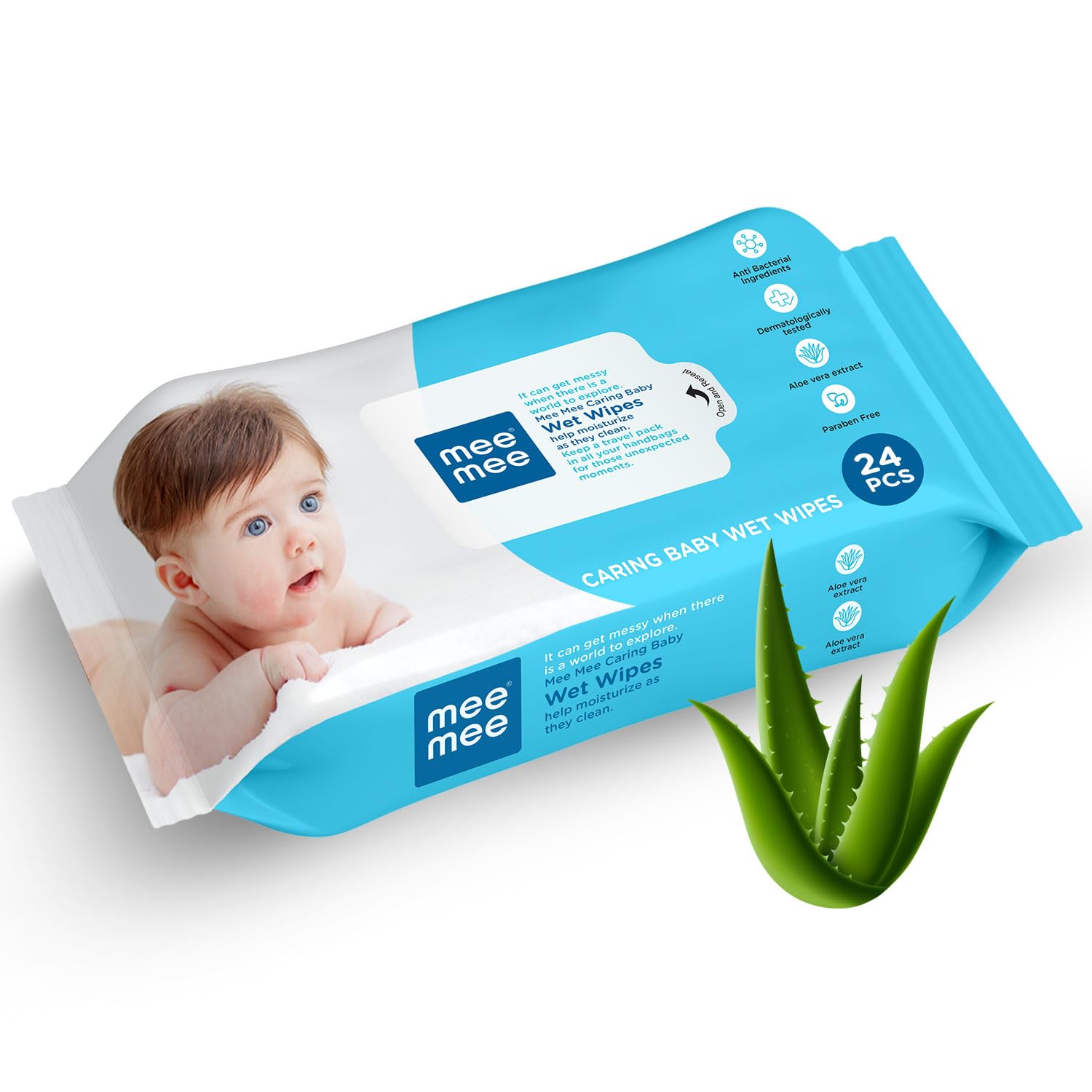 kidonex Baby Wet Wipes – 24 pcs | Aloe Vera Extract | Paraben-Free & Anti-Bacterial