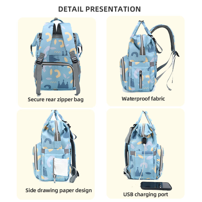 kidonex Multifunctional Baby Diaper Backpack with USB Charging Port