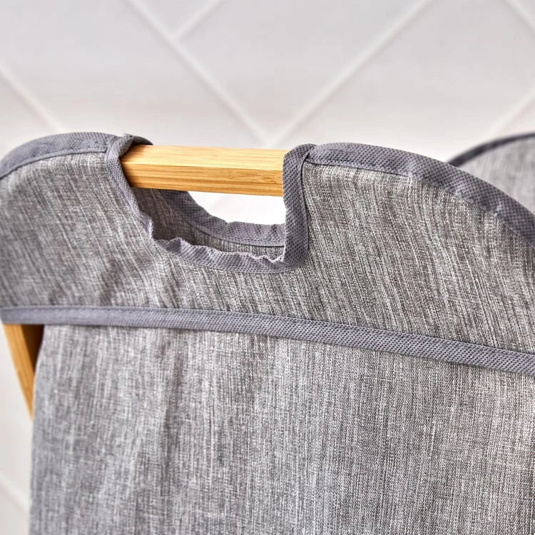 kidonex Foldable Laundry Basket - Bamboo Frame Portable Handles