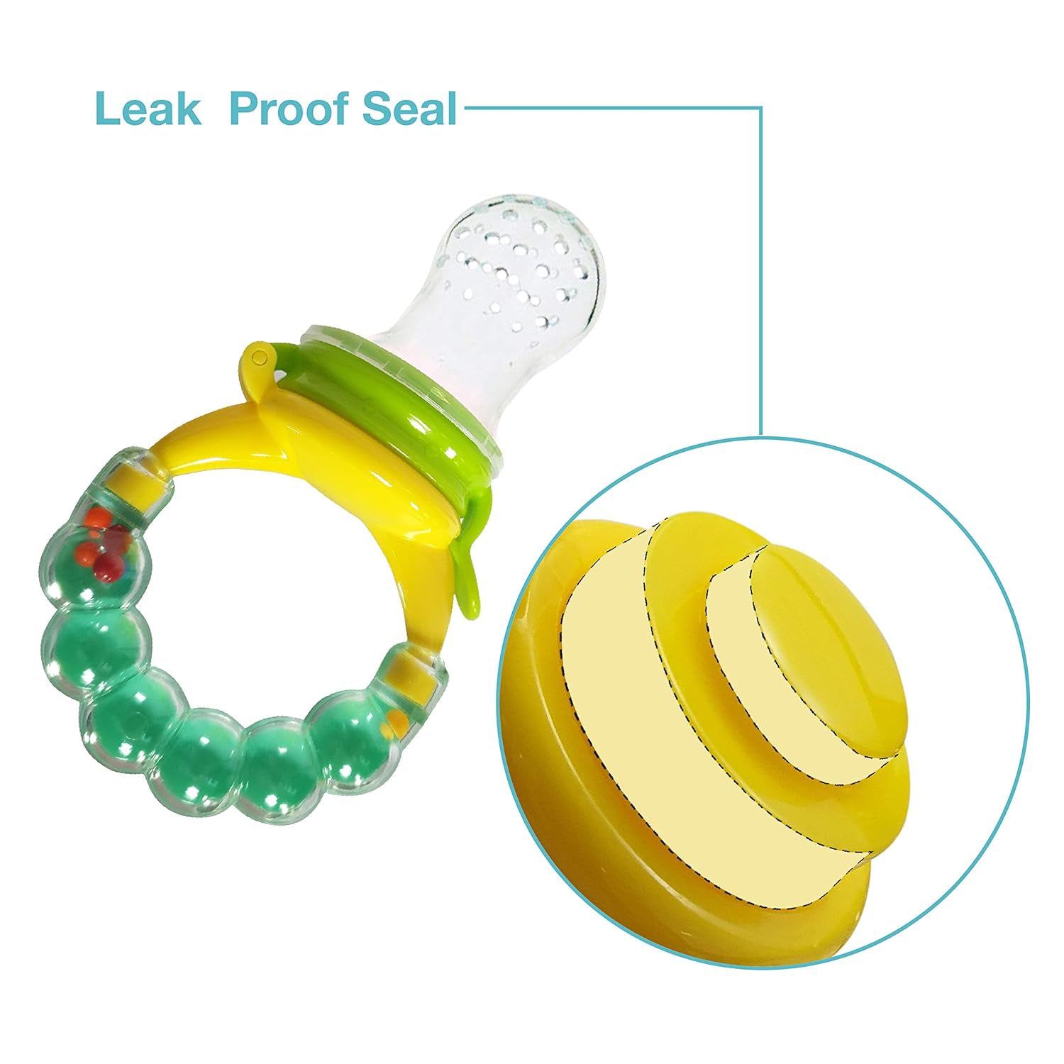 kidonex Food & Fruit Silicone Nibbler with Rattle