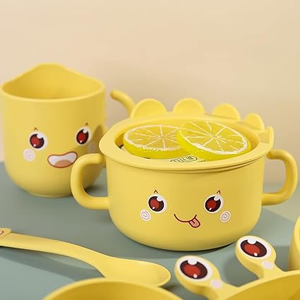 kidonex Bamboo Fiber Kids Plate Set