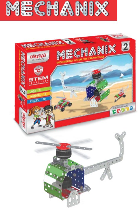 Mechanix-2 Smart Bag DIY STEM Toy, Building Construction Set for Boys and Girls Age 7+