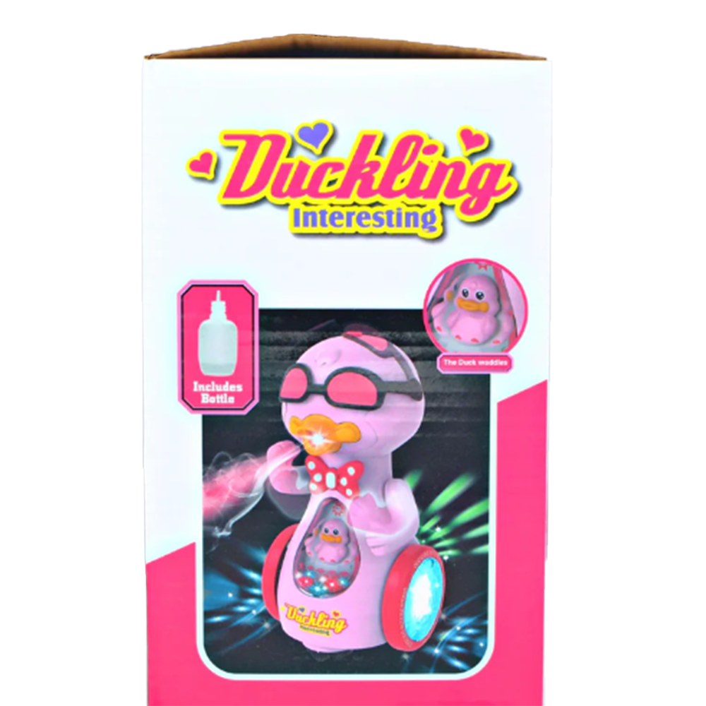 Musical Duckling Toys for Kids with Flashing Lights Walking Flapping Real Dancing Action Fun Play Intersitting Baby Duck , Water Vapor