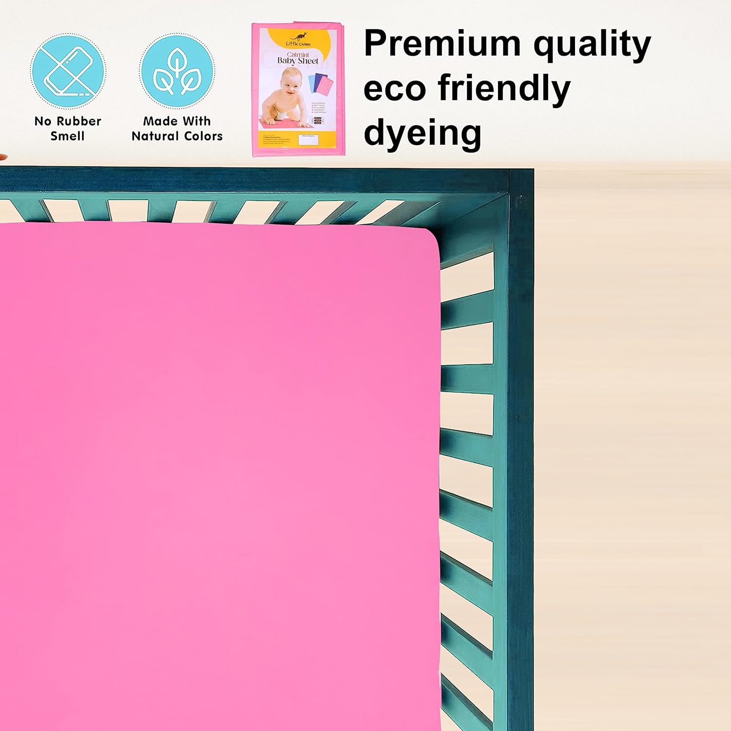 New Born Baby Sheet Washable Bed Sheet/Mattress Protection Sheet/Crib Sheet Small/Bed Protector (Pink)