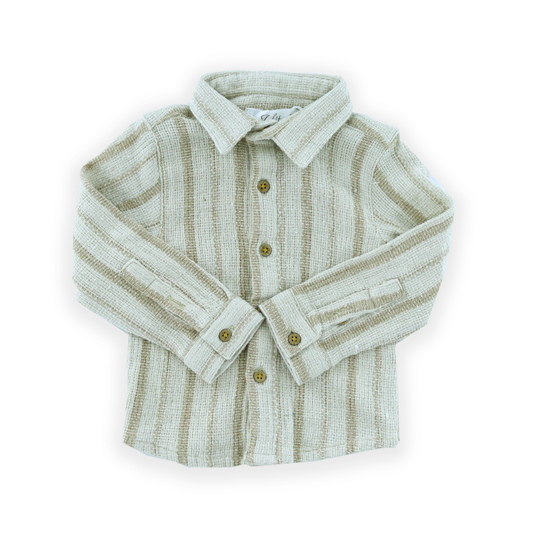Striped Long Sleeve Cotton Shirt For Boys
