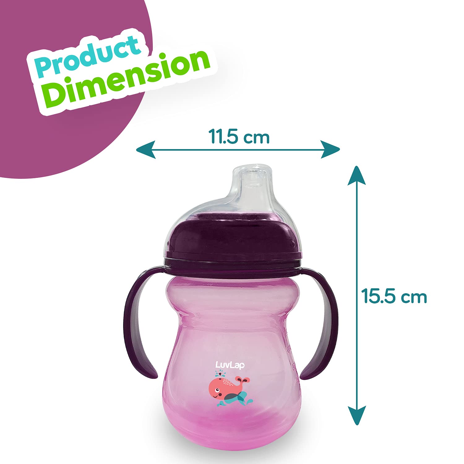 LuvLap Moby Little Spout Sipper for Infant/Toddler, 240ml, 6m+
