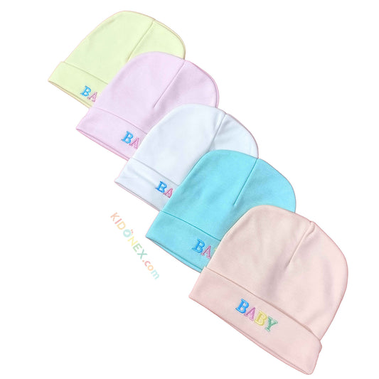baby cap  Baby cap single 1  Piece Small Plain Knitted Baby Cap for 3 to 12 Month Baby (MULTICOLOR)