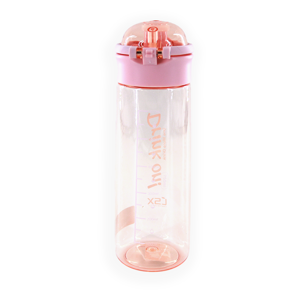 Push button bottle 750ML LeakProof & BPA Free Watter Bottle- Pink