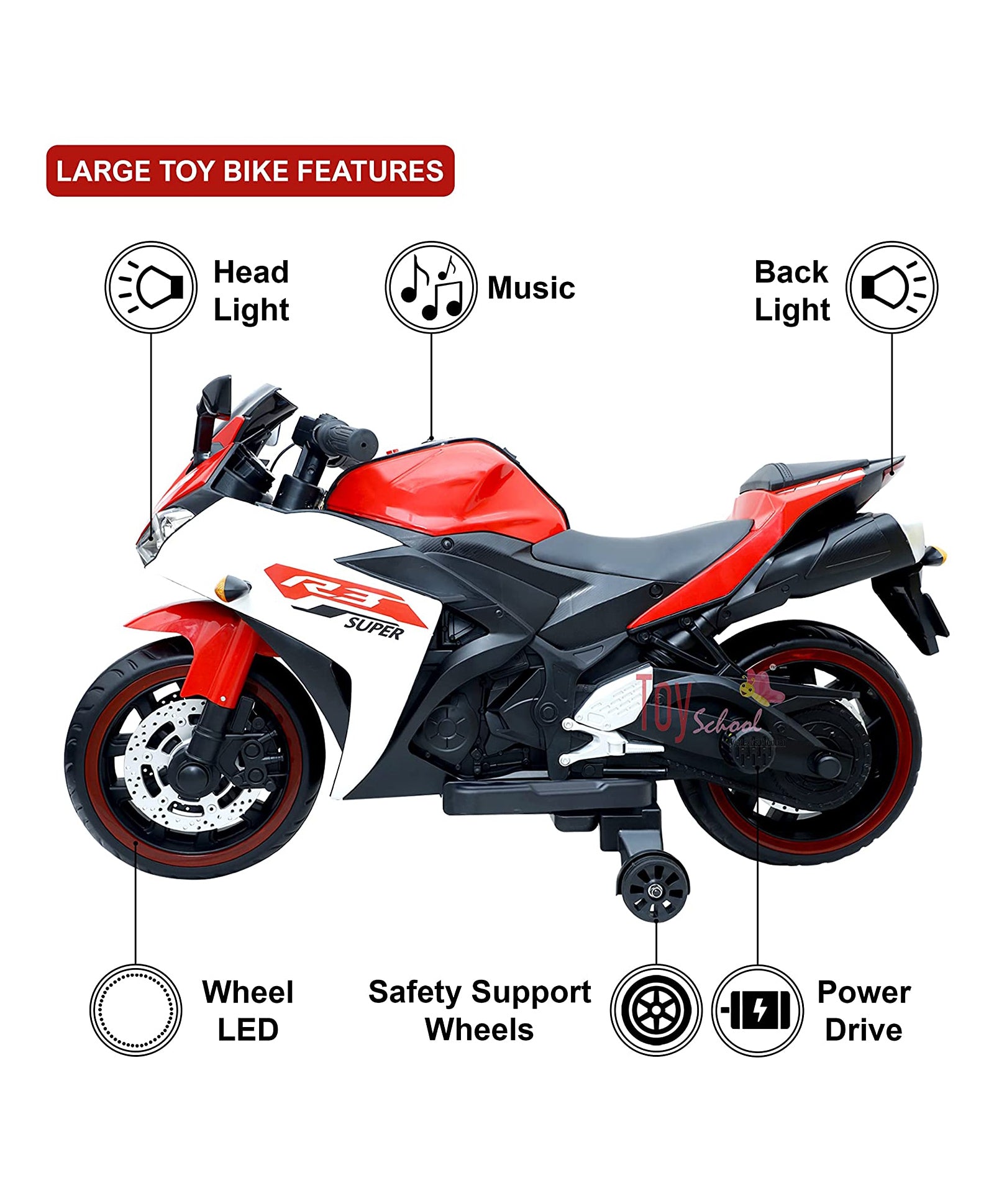 YAMAHA R3 Pobo Battery Operated Electric Ride on  bike for Kids with 12V Battery & Remote Control | Battery Car for Kids 1 to 8 Years Boy Girl