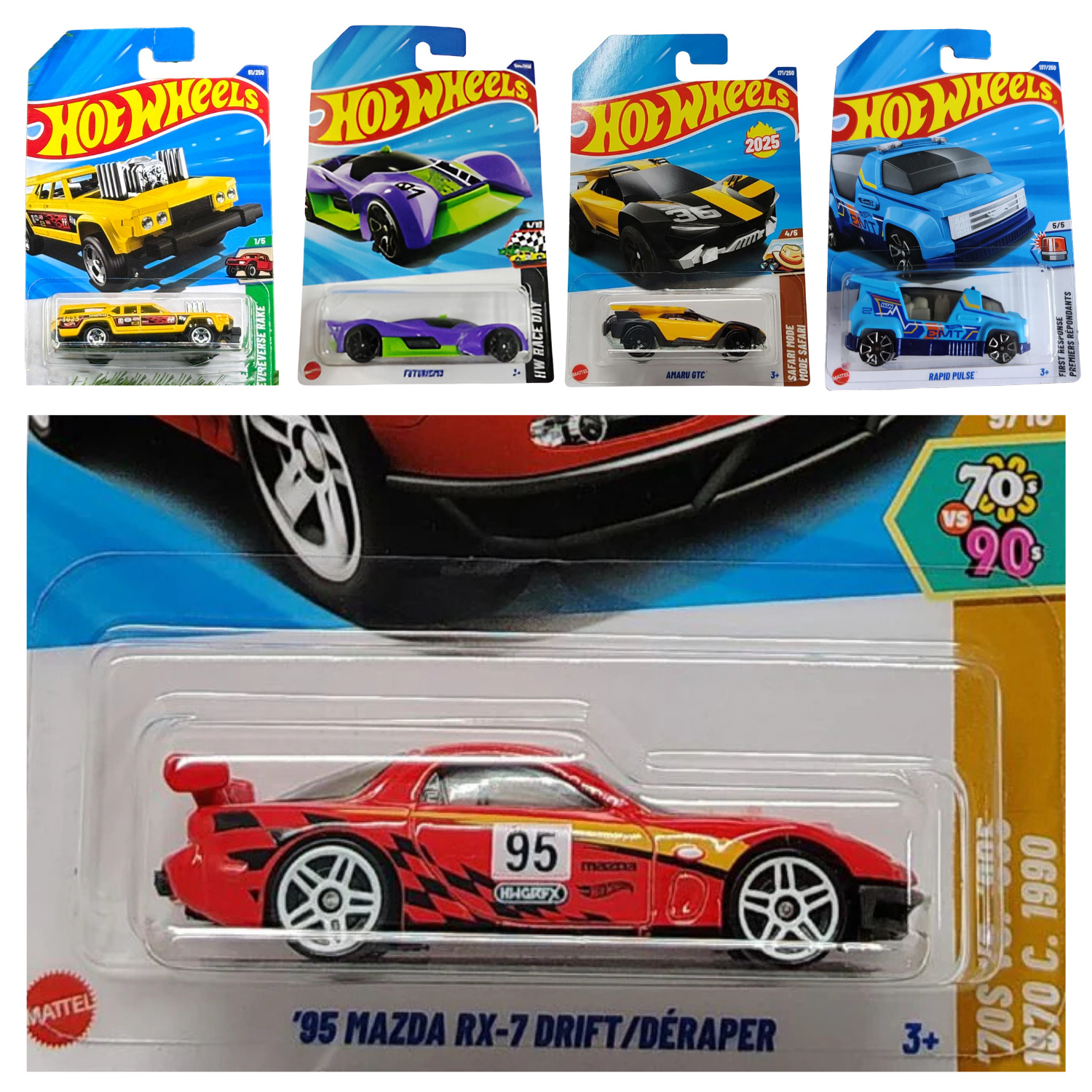 Hot Wheels Combo Pack 5 - 95 Mazda RX-7 Drift