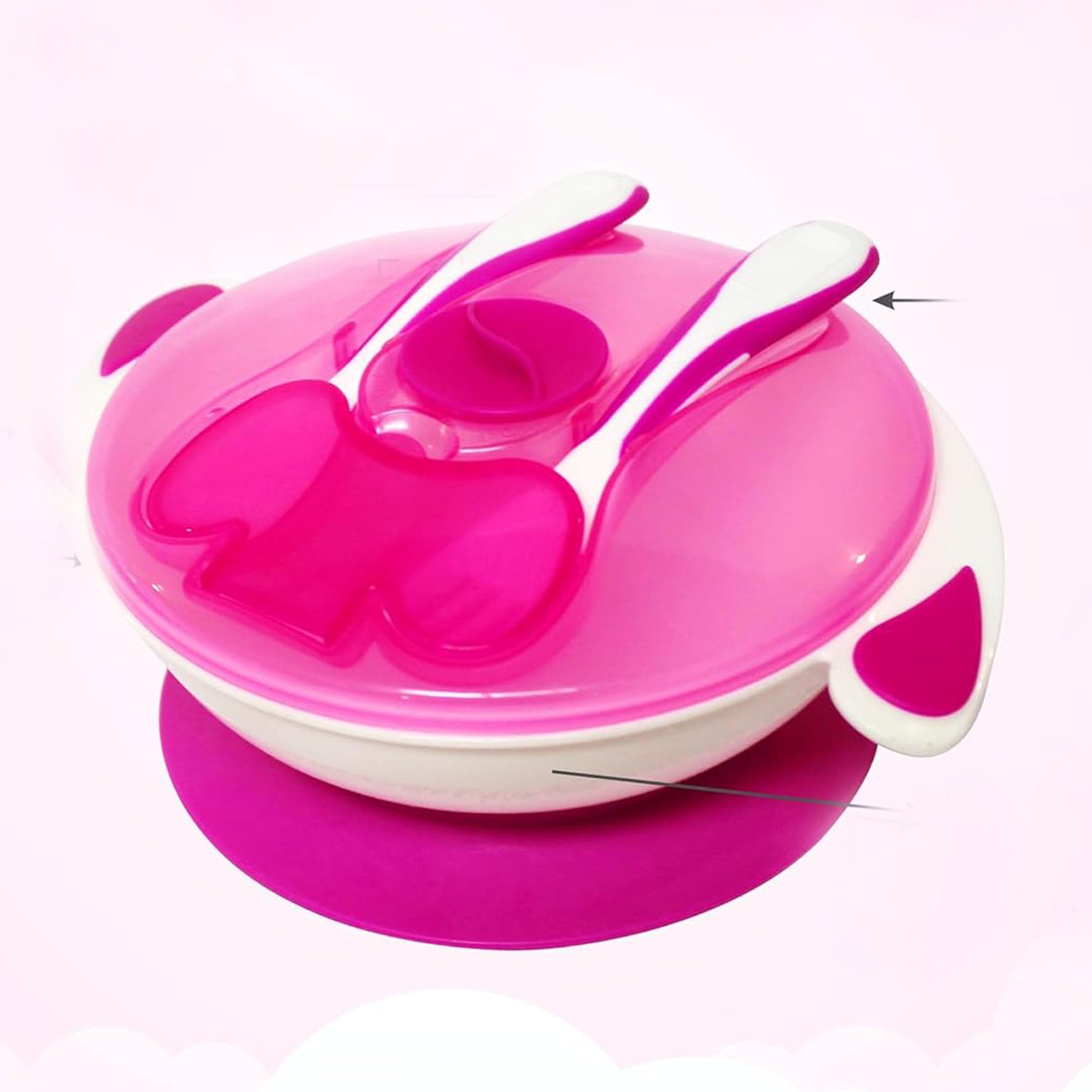 Feeding Bowl with Fork & Spoon | Suction Cup for Hassle Free Feeding | Bowl for Kids