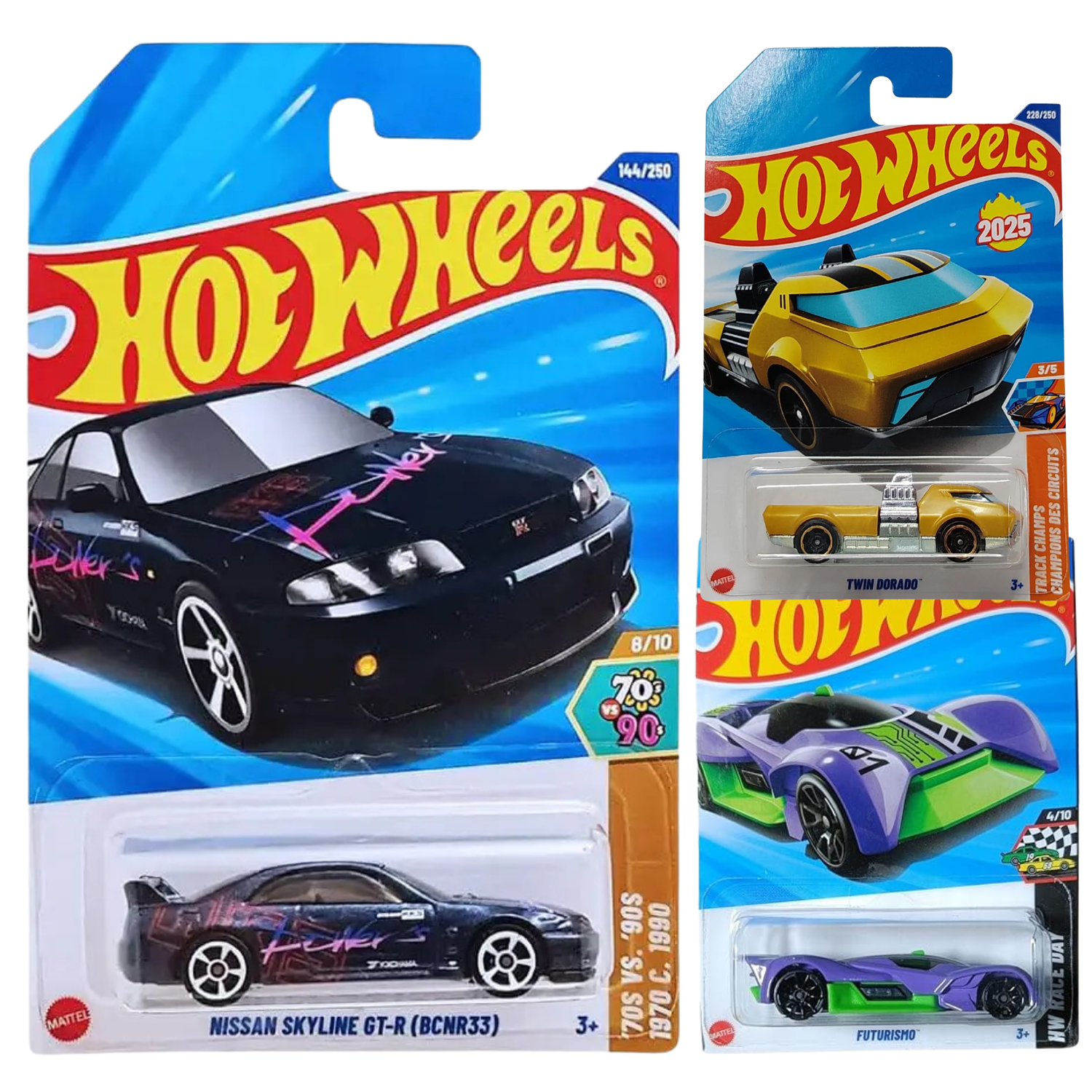 Hot Wheels Combo Pack of 3 ID1 - Nissan Skyline GT-R