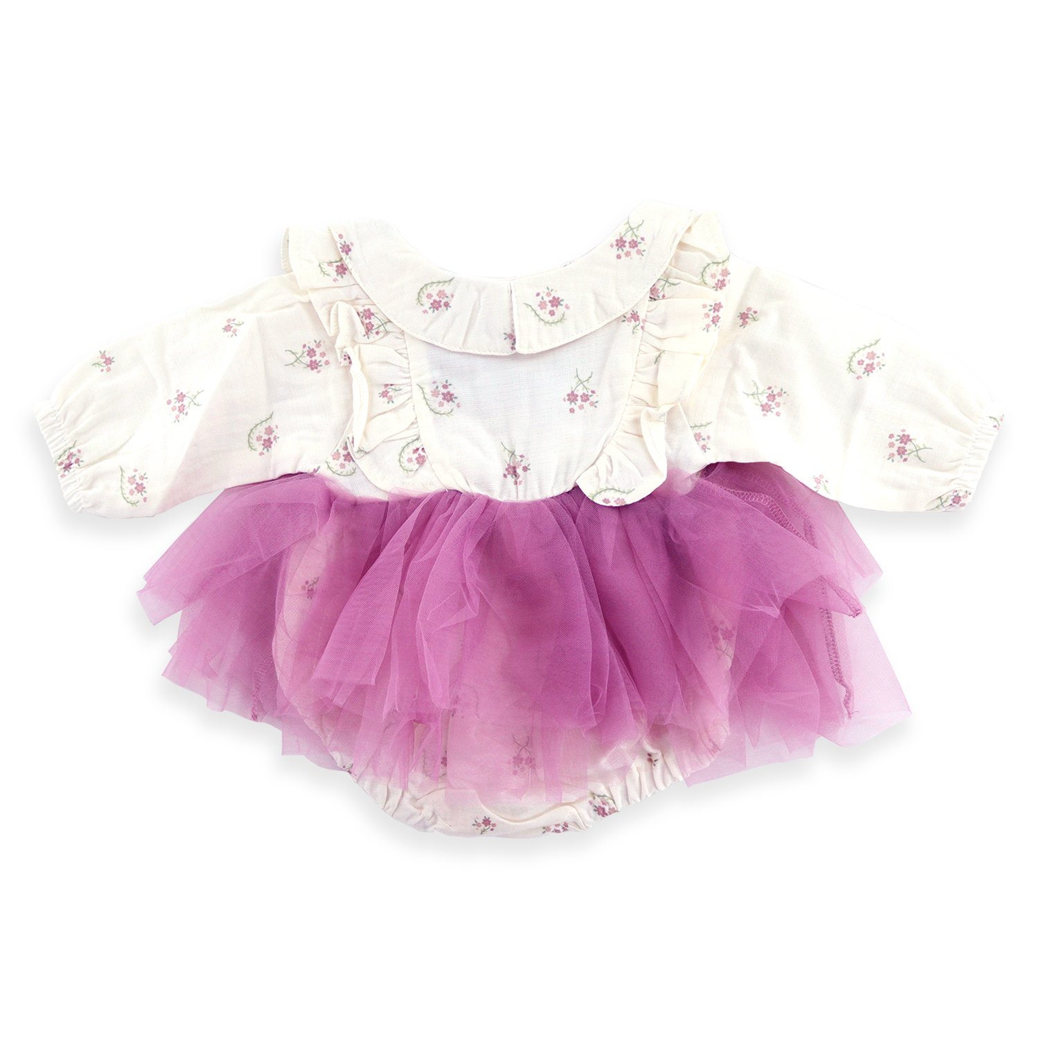 Baby Girls Full-Sleeve Lace Embellished Onesie