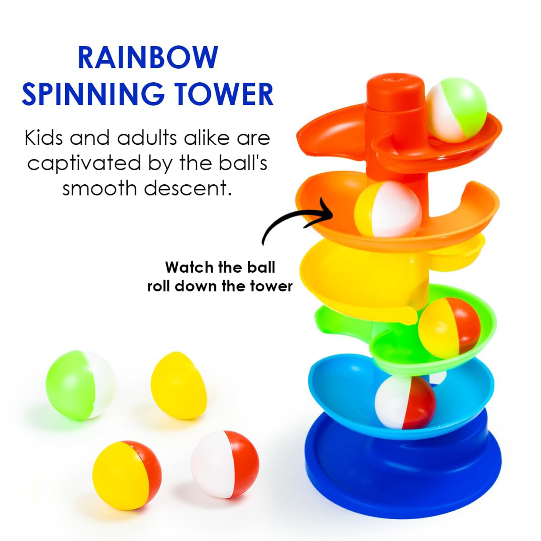 RATNA'S 3 in 1 Kinder Gift Set Containing Stack-N-Spin, Rainbow Spinning Tower & Shape Sorter Cube Montessori Toys Preschool Learning for Infants & Toddlers