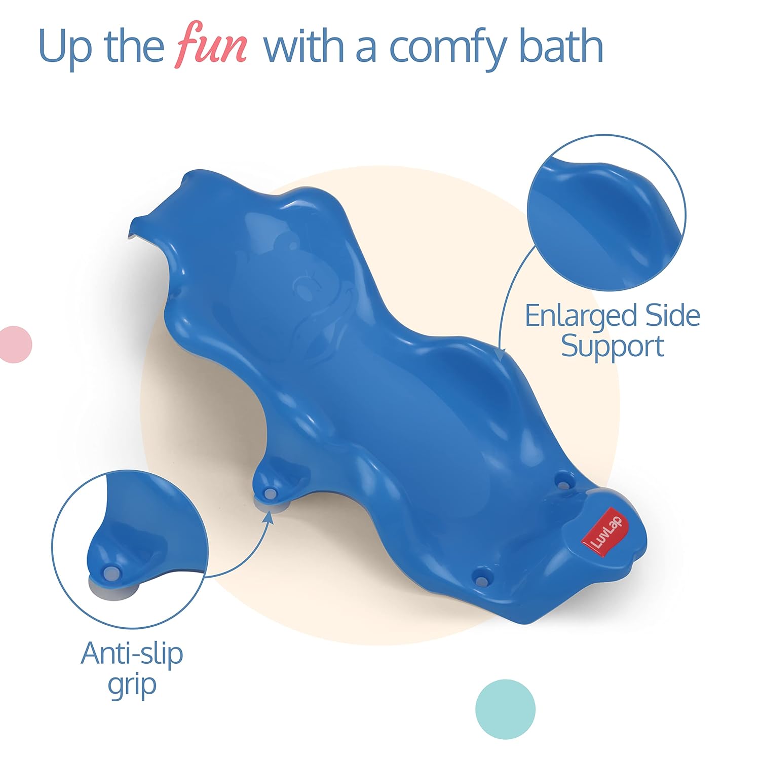 Anti Slip Baby Plastic Bath Chair, Baby Bath Seat/Sling with Non Slip Strong Suction Base, Baby Shower, for Infants & Toddlers (Blue)