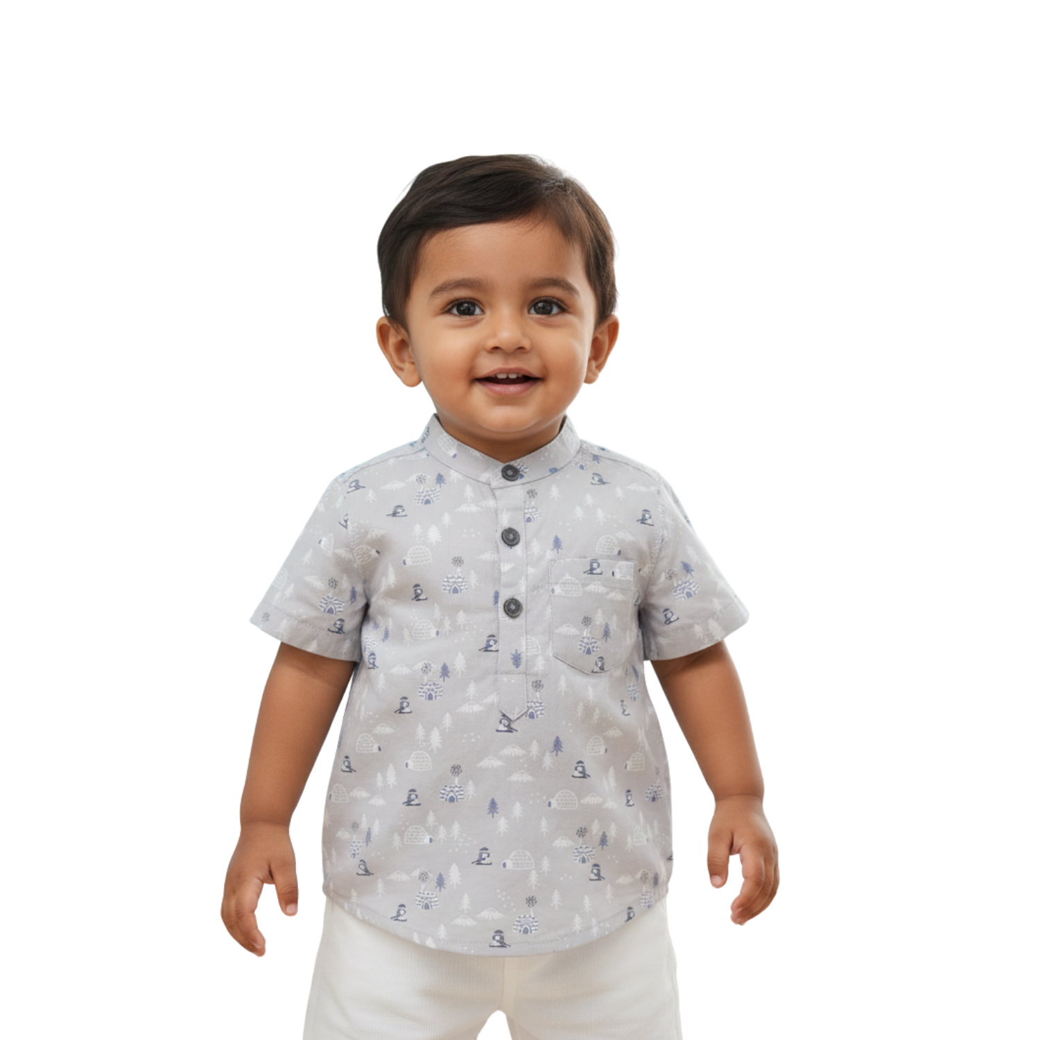 Baby Boy Printed Shirt & Shorts Set