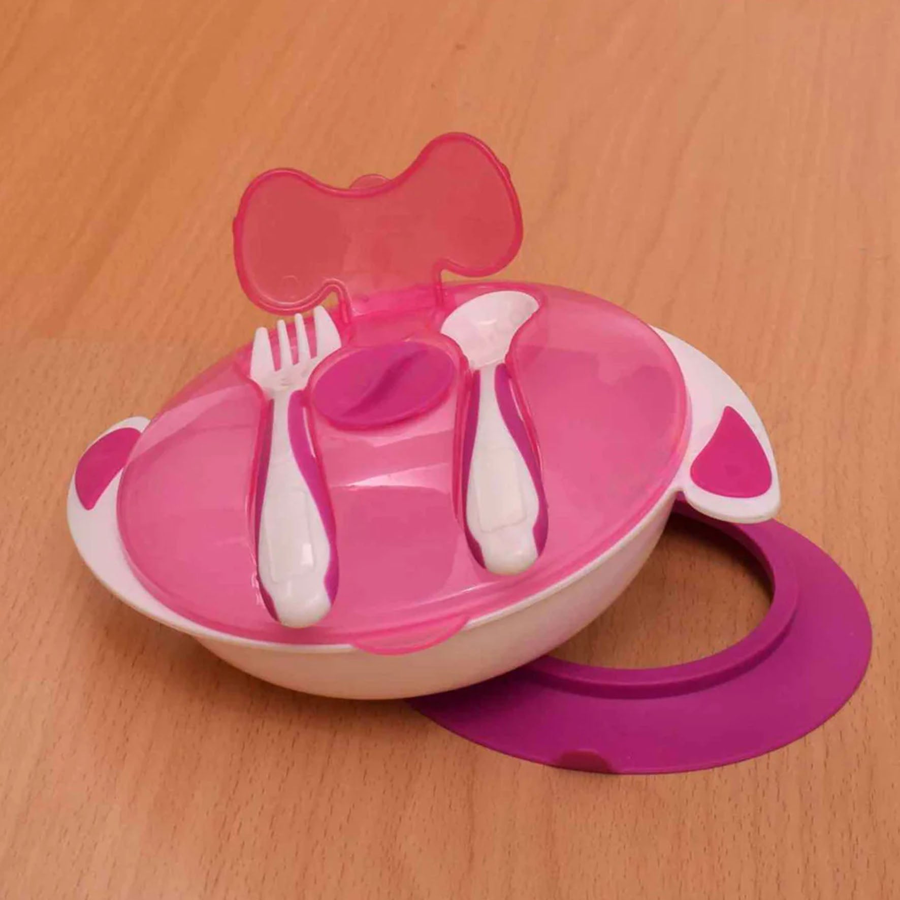 Feeding Bowl with Fork & Spoon | Suction Cup for Hassle Free Feeding | Bowl for Kids