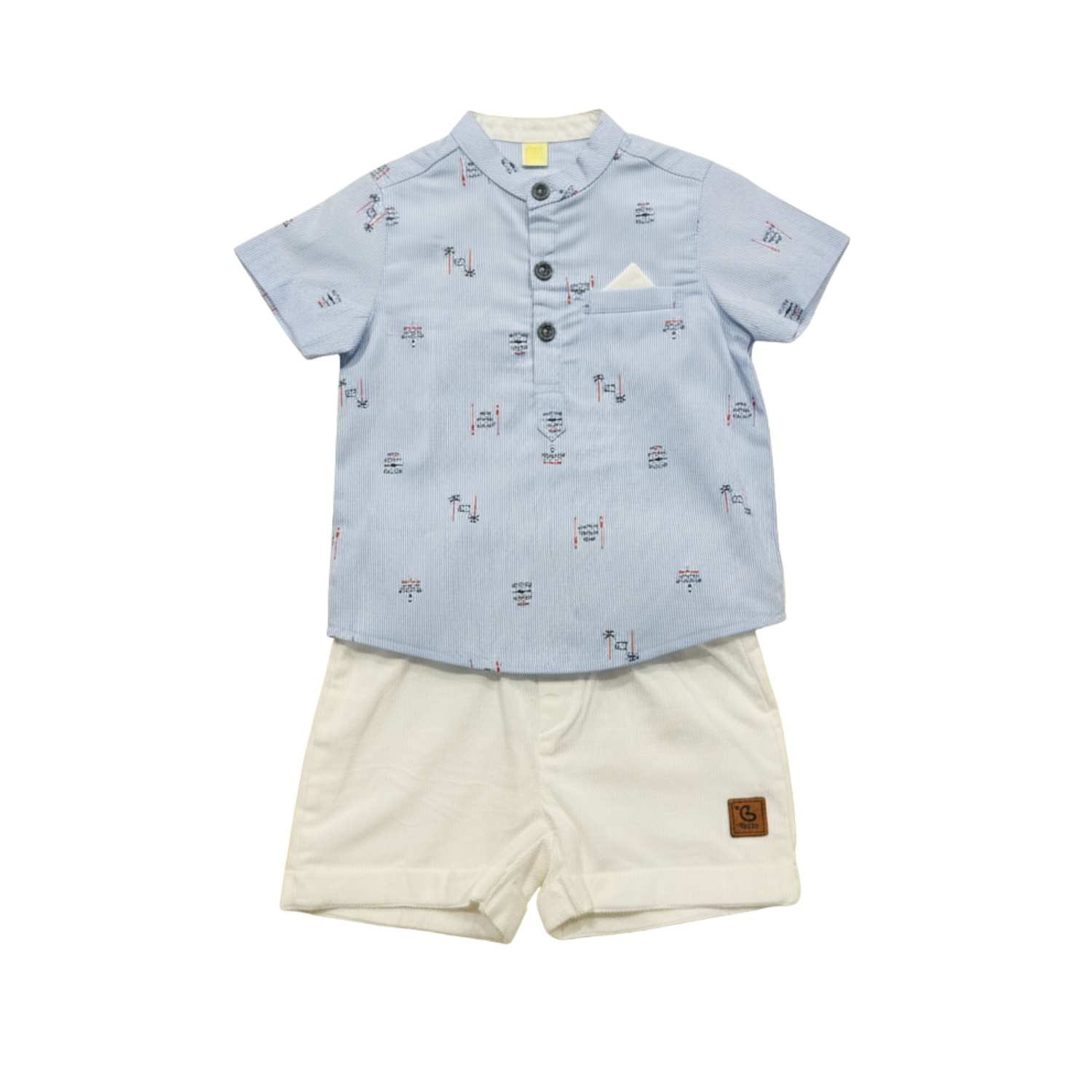 Baby Boy Printed Shirt & Shorts Set
