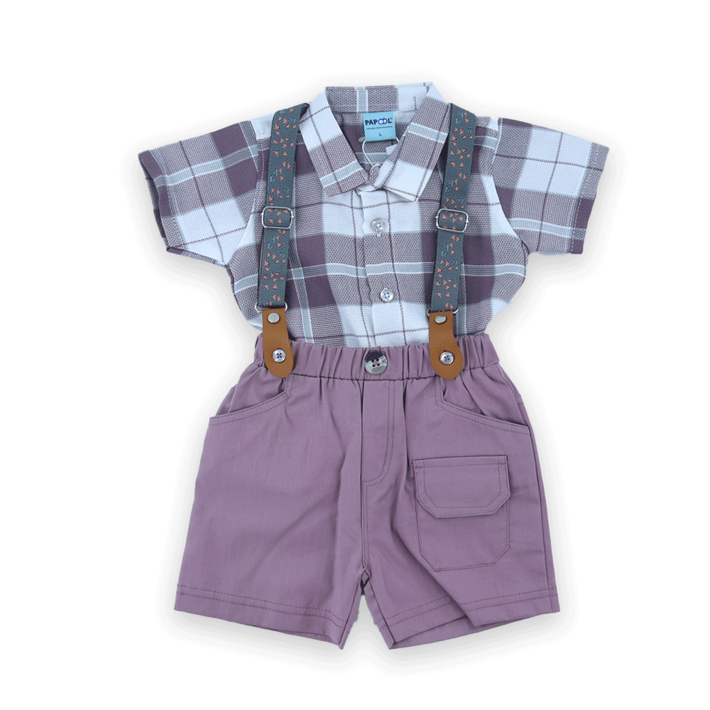 Trendy Boys Top & Bottom Sets With Suspenders