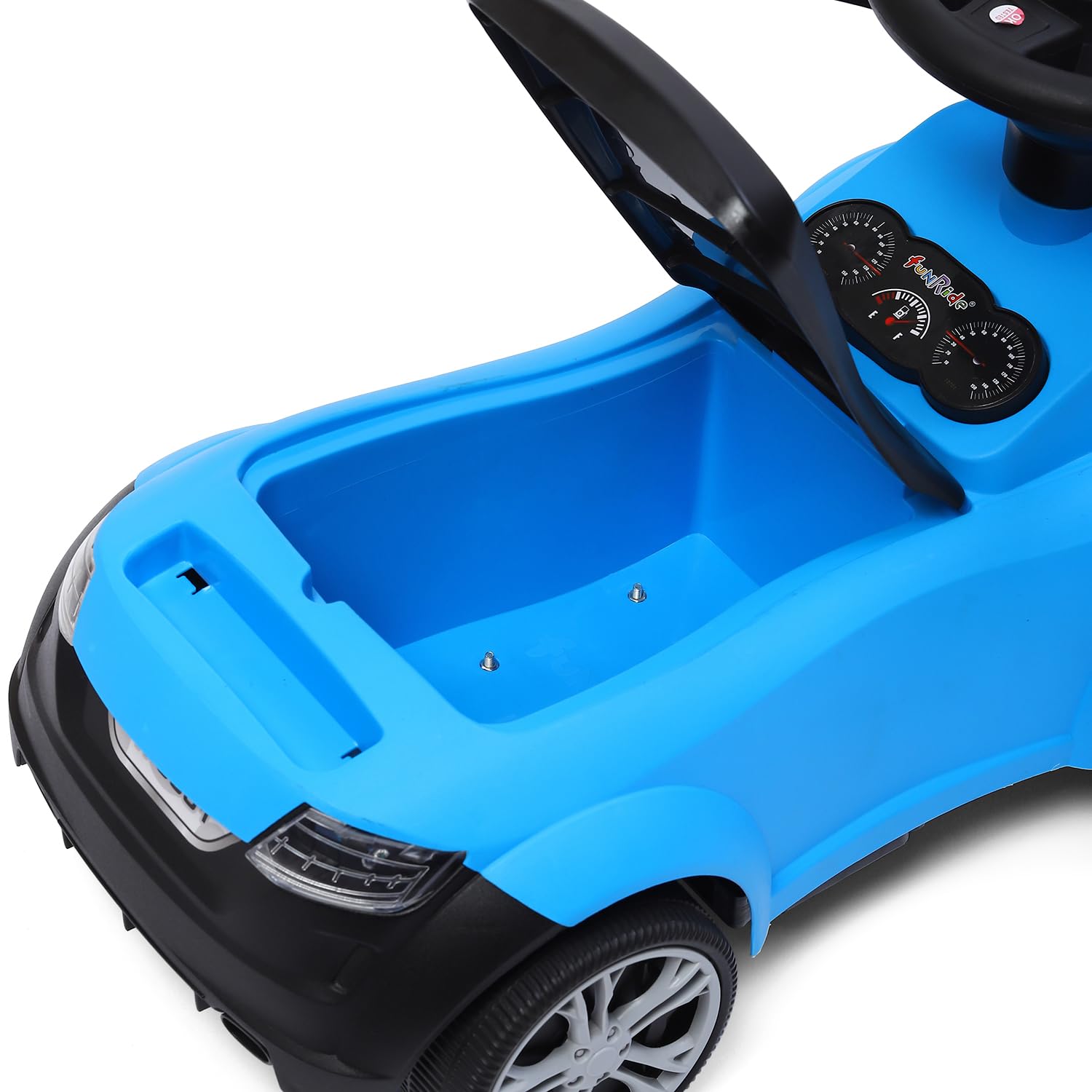 Car Ride On - R8 3-in-1 for Kids with Parent Handle, Music, Light, Backrest & Storage - 1 to 3 Years, Kids Indoor/Outdoor Toy Car for Boys and Girls