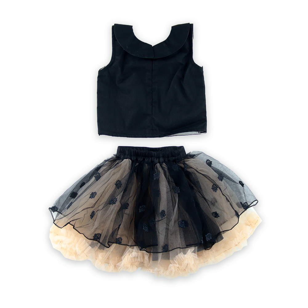 Girls Black Party Wear Midi Set