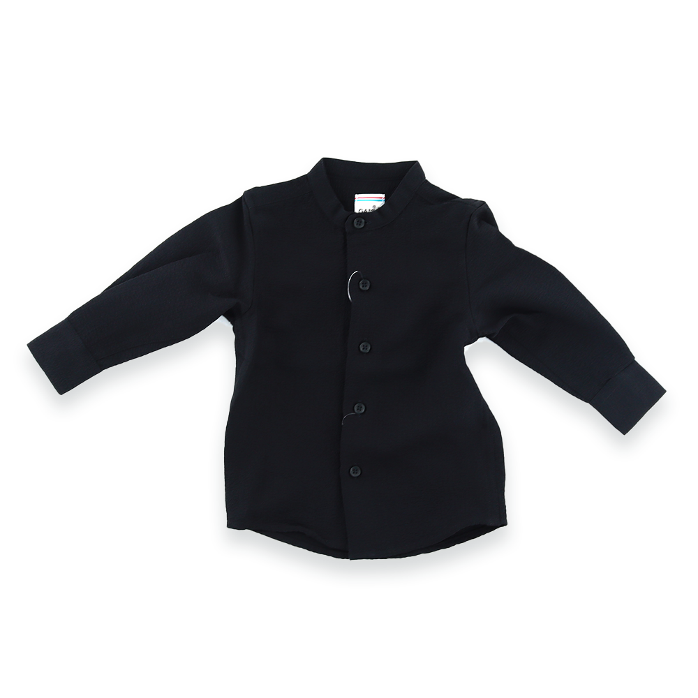 Gamio Boys Full Sleeve Black Shirt Loose-Fit