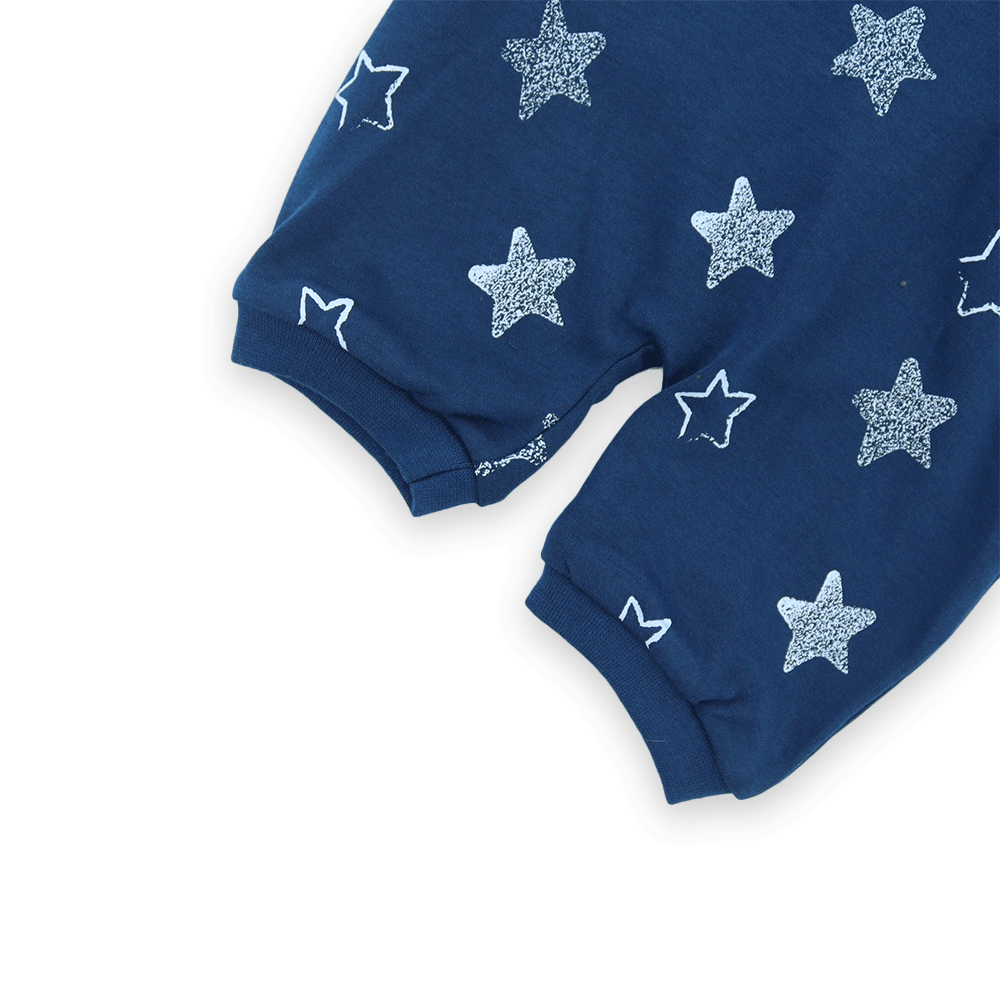 Half Sleeves Star  Printed  Dungaree Set with Tshirt for Boys