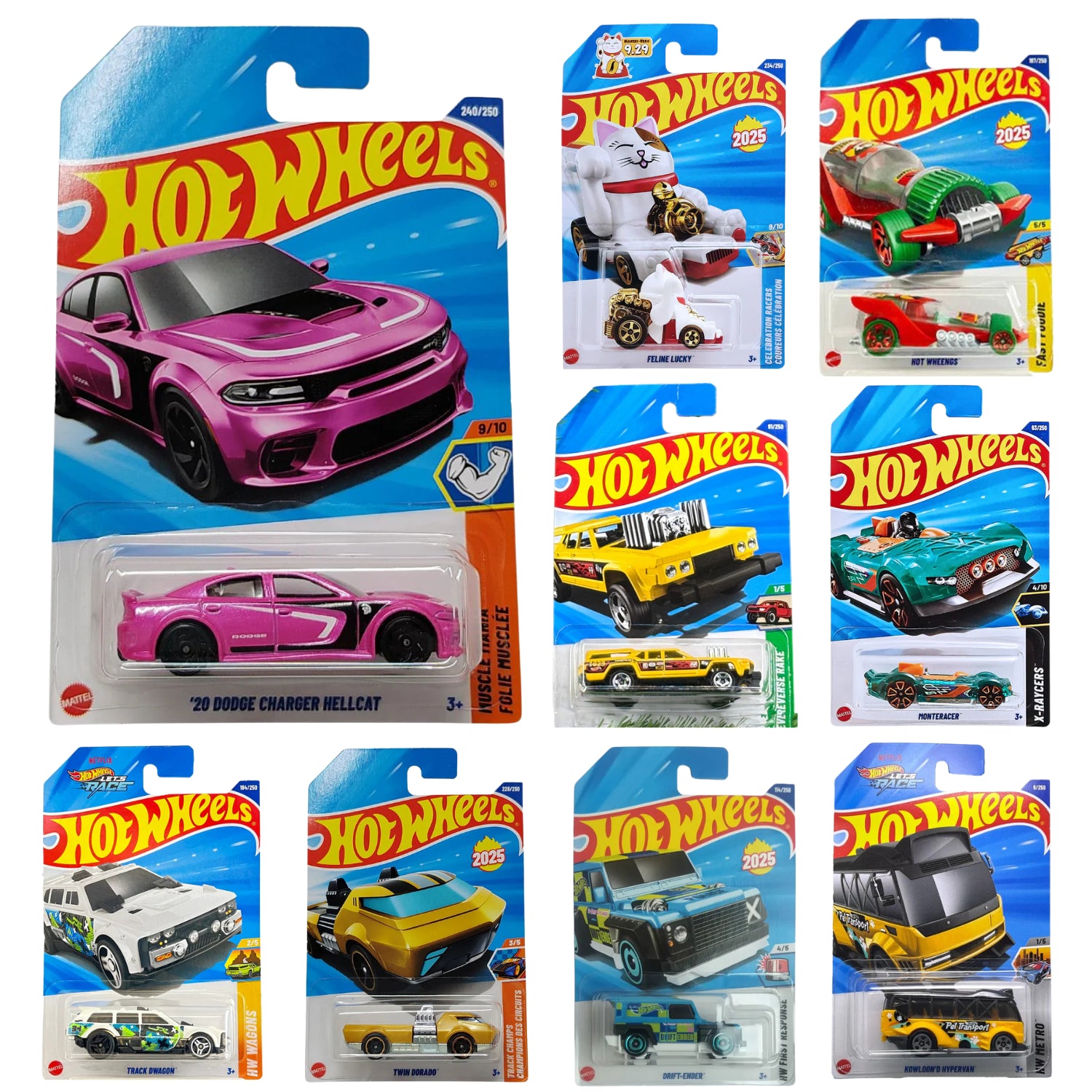 Hot Wheels Dodge Pack of 9
