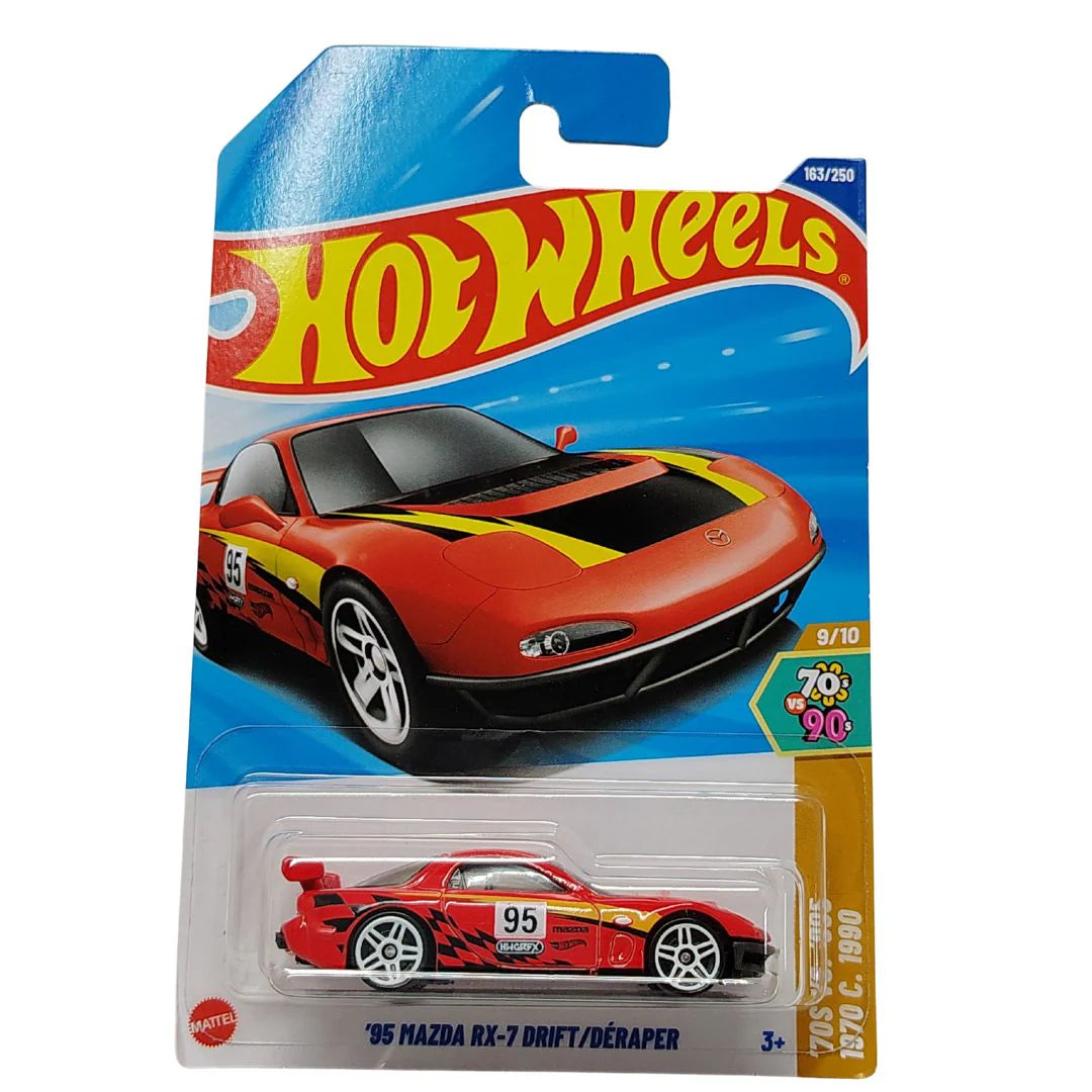 Hot Wheels ’95 Mazda RX-7 Drift / Déraper – 70s vs 90s (1970 c.1990)