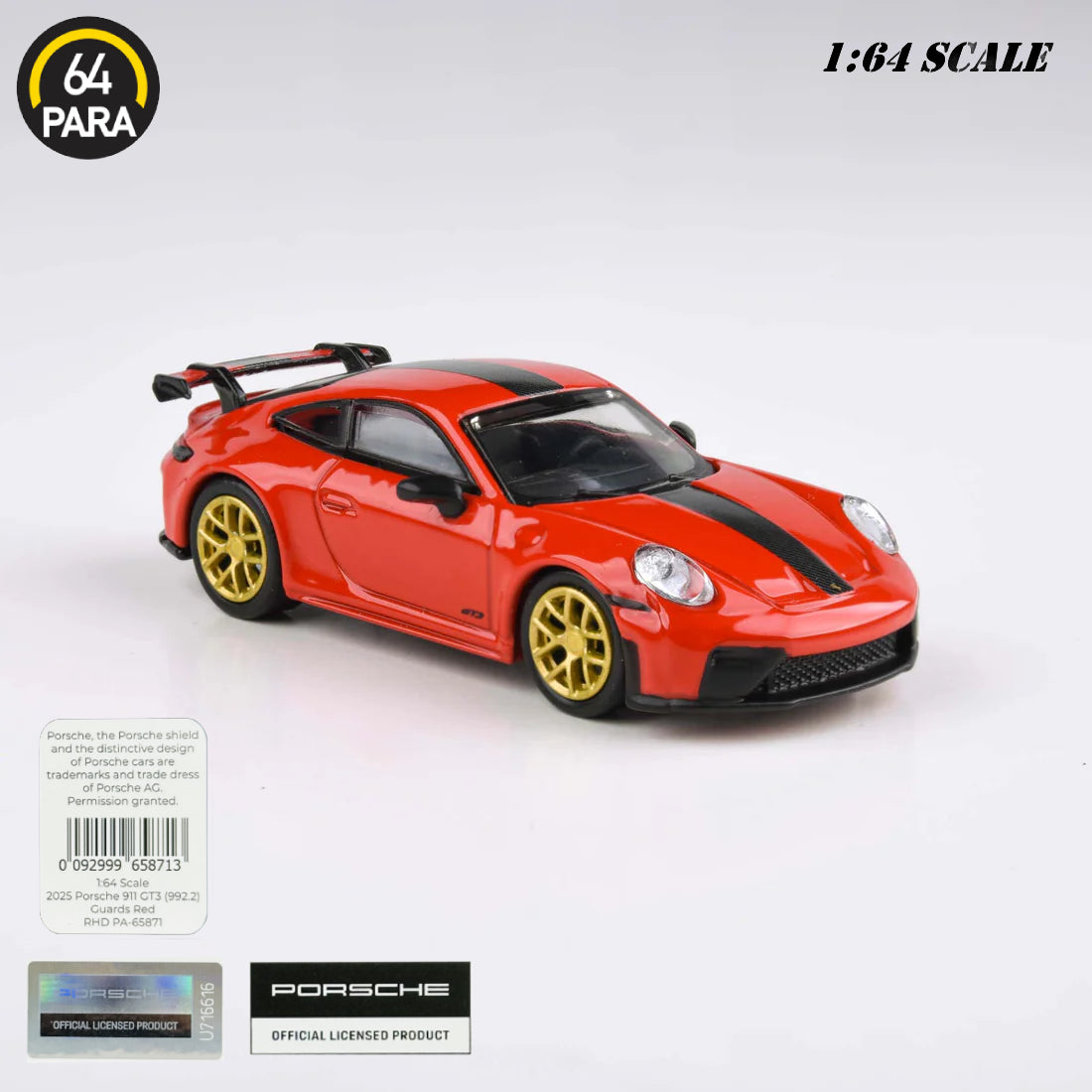 Porsche 911 GT3 (992.2) Guards Red 2025 1:64
