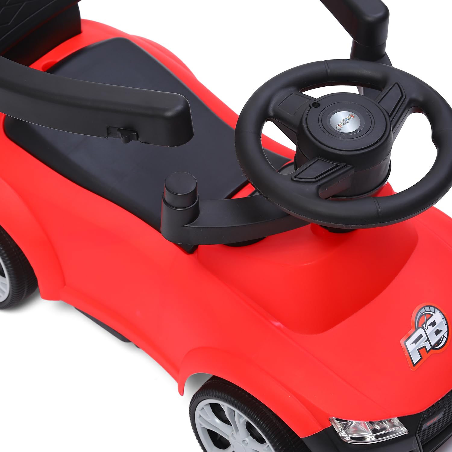 Car Ride On - R8 3-in-1 for Kids with Parent Handle, Music, Light, Backrest & Storage - 1 to 3 Years, Kids Indoor/Outdoor Toy Car for Boys and Girls