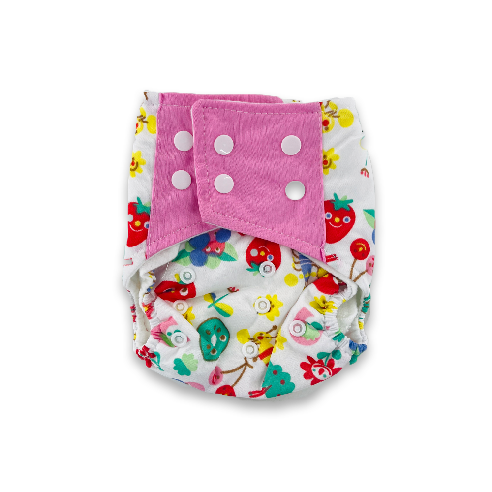 Washable Baby Printed Diaper  Reusable, Adjustable Size, Waterproof with inserts