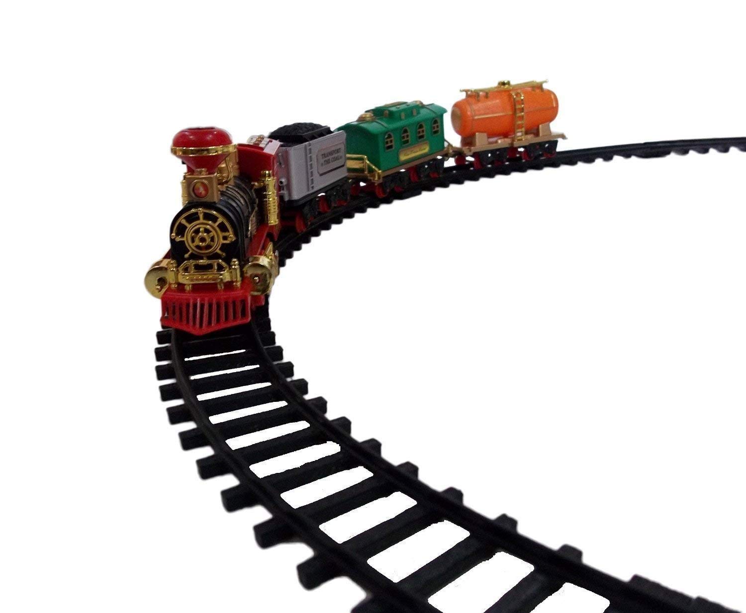 choochoo Toy Train emits Real Smoke with Light and Sound Track Set for Kids|Battery Operated Choo Choo Classical Toy Train Set