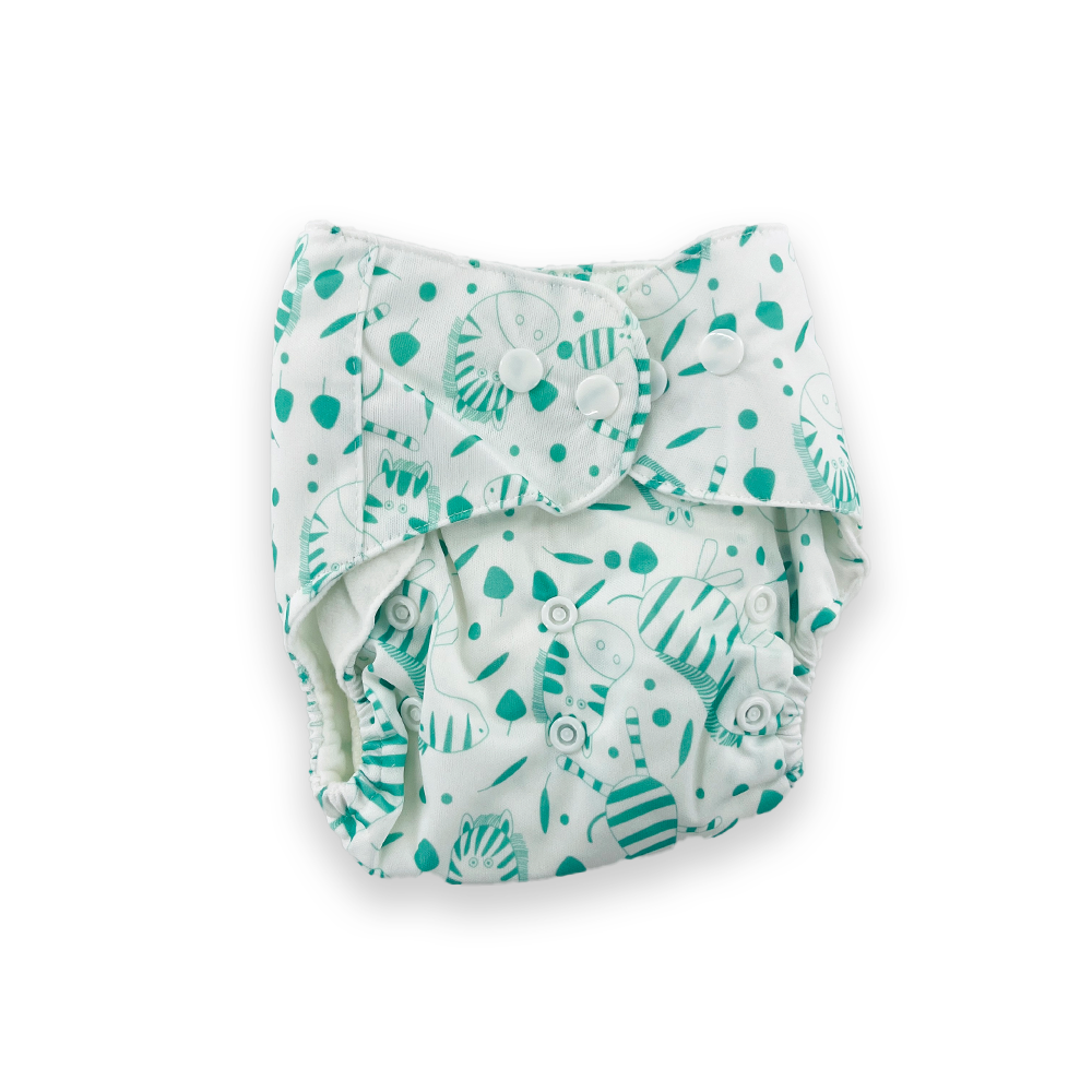 Washable Baby Printed Diaper  Reusable, Adjustable Size, Waterproof with inserts