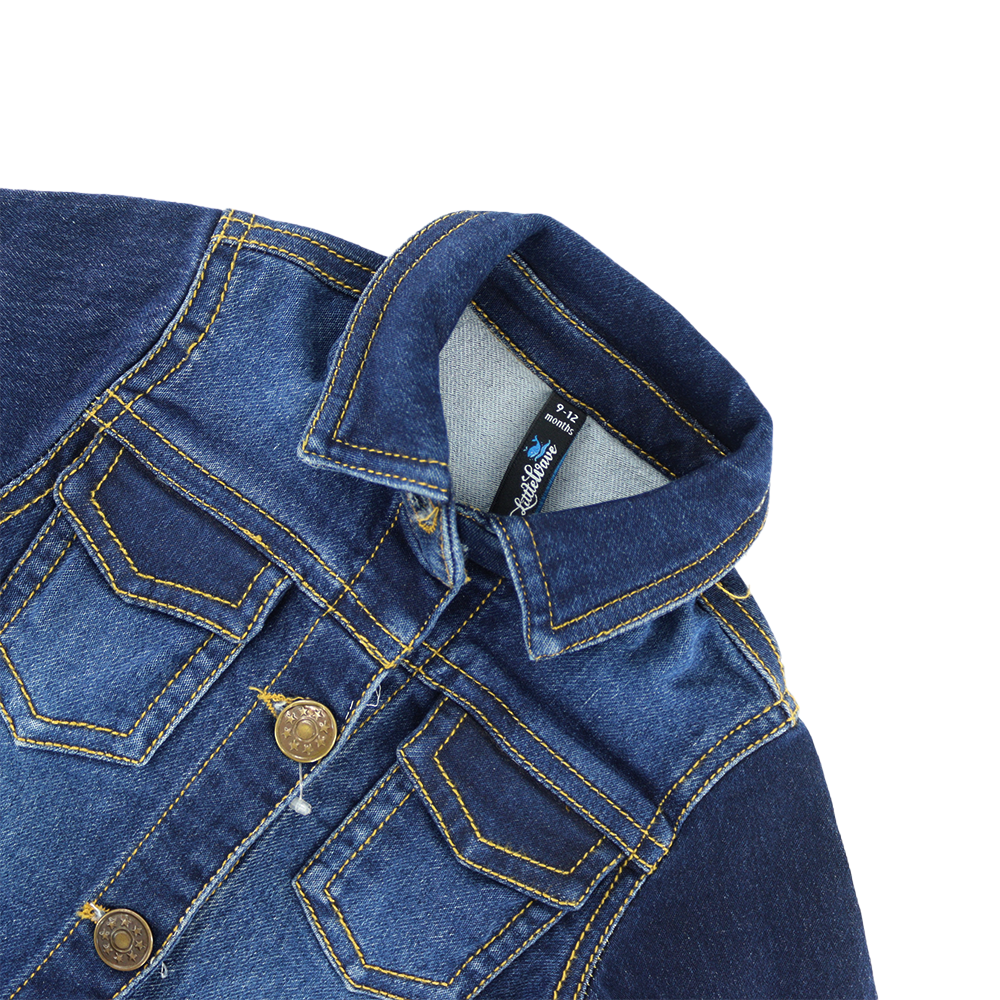 Kids Girls Blue Denim Jackets Casual Coats Button Down Jean Jacket