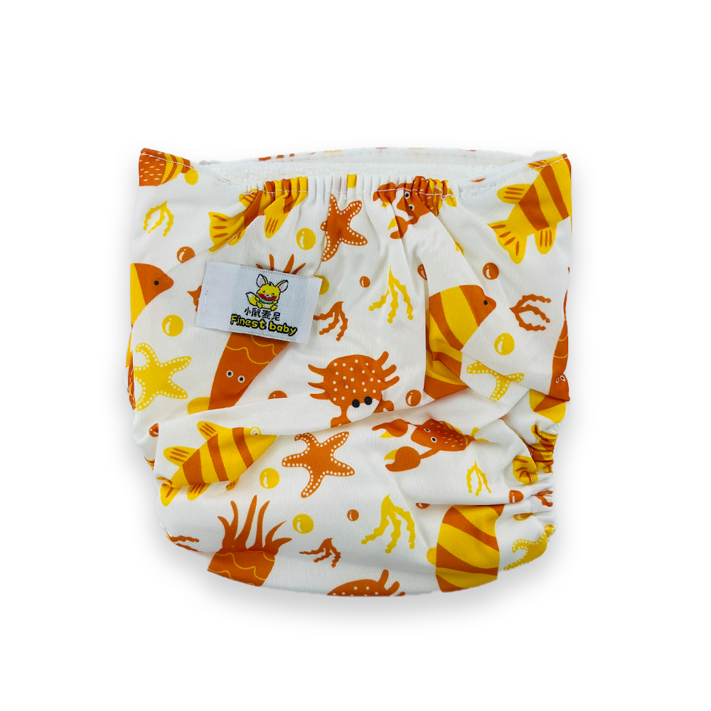 Washable Baby Printed Diaper  Reusable, Adjustable Size, Waterproof with inserts