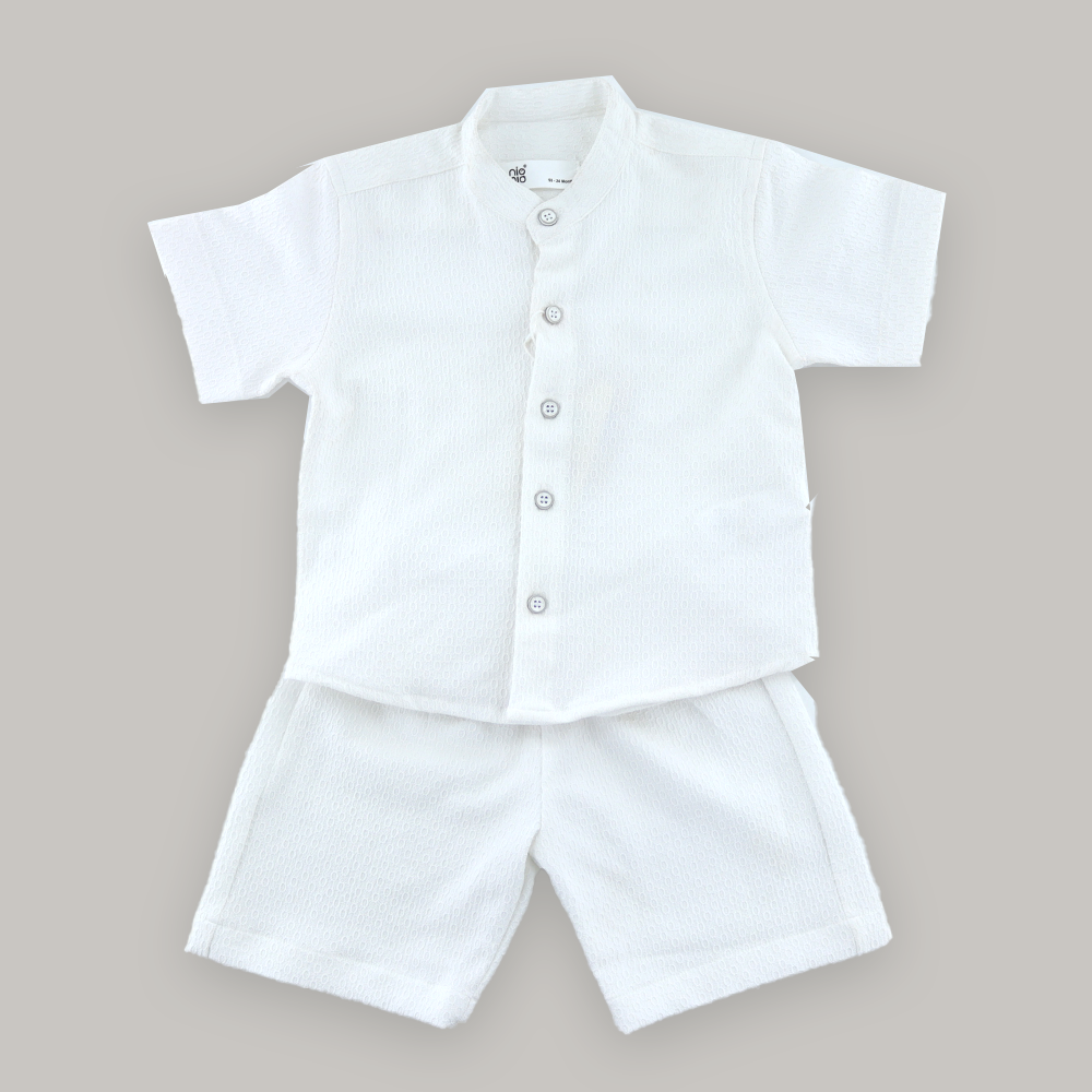 Baby Boys & Baby Girls Casual Shirt Shorts  (White)