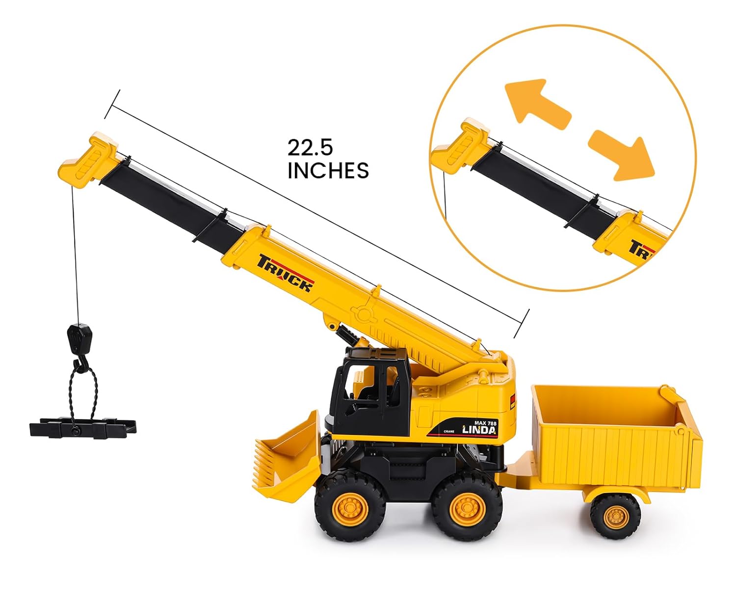 Construction Simulation Crane and Excavator Toy for Kids Toy Vehicles Building Toy Set with Lights and Sounds
