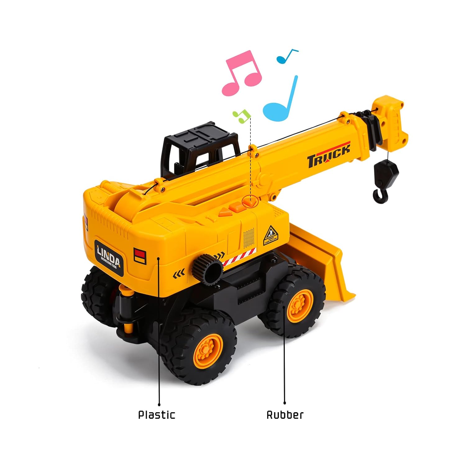 Construction Simulation Crane and Excavator Toy for Kids Toy Vehicles Building Toy Set with Lights and Sounds