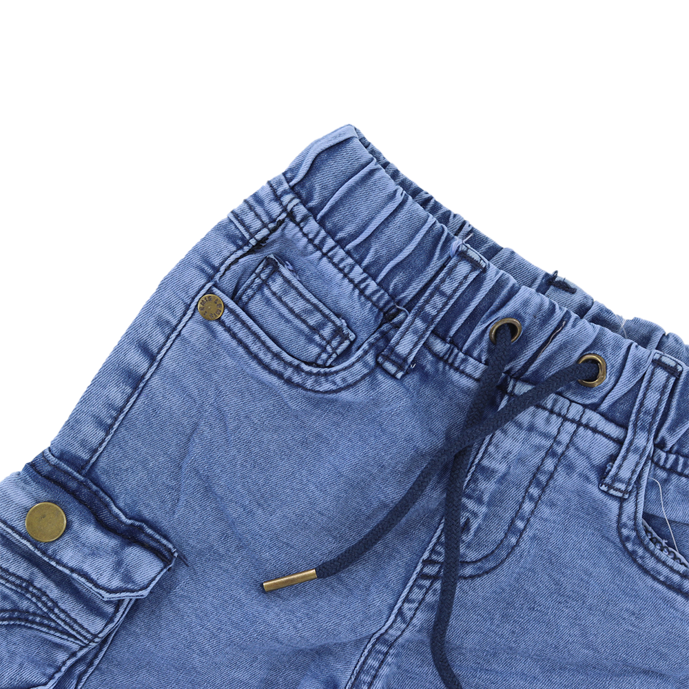 Casual Denim Jean Shorts With Side Pockets