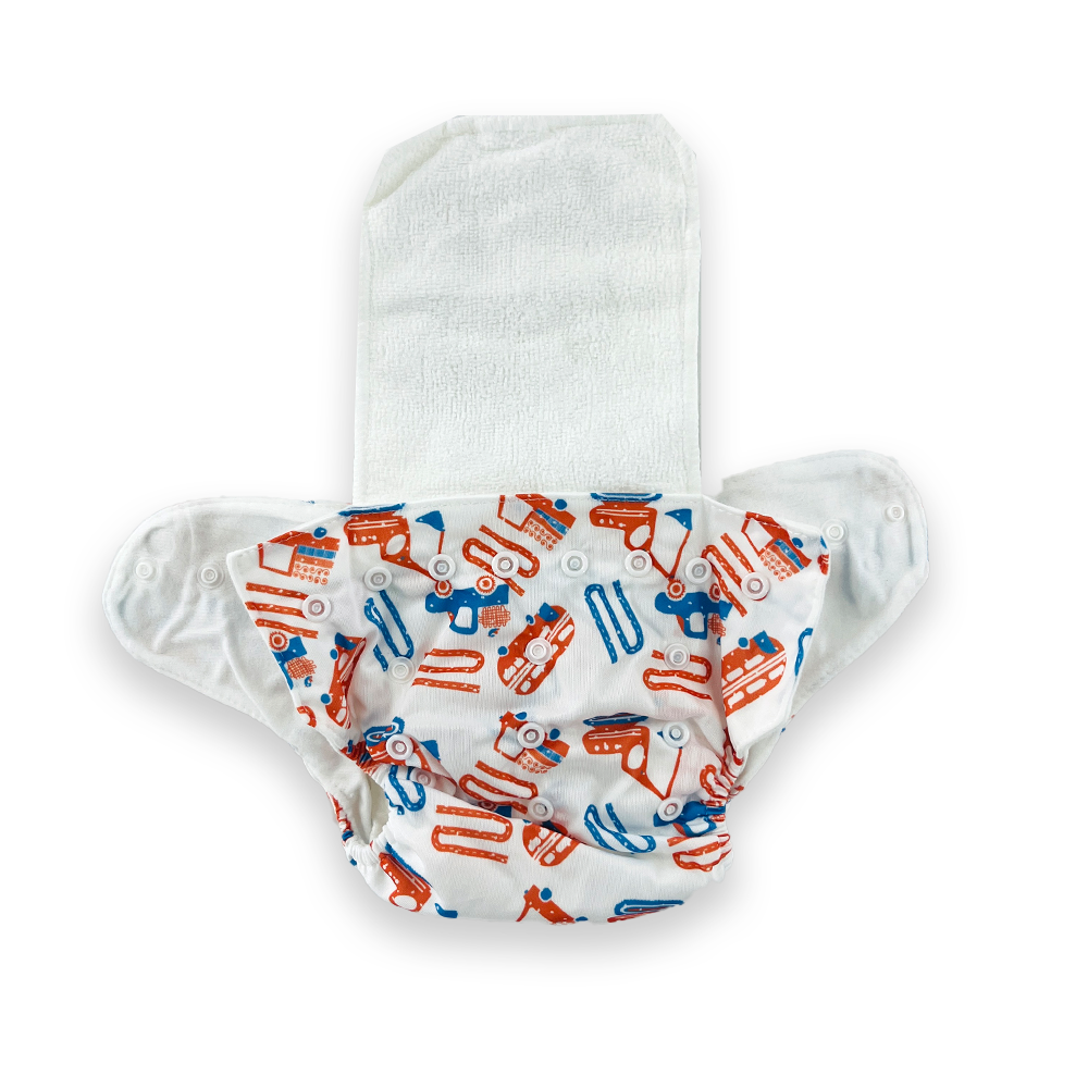 Washable Baby Printed Diaper  Reusable, Adjustable Size, Waterproof with inserts