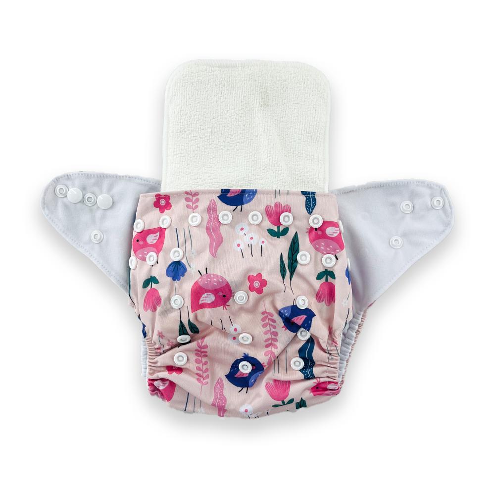 Sunnozy Washable Baby Printed Diaper  Reusable, Adjustable Size, Waterproof with inserts