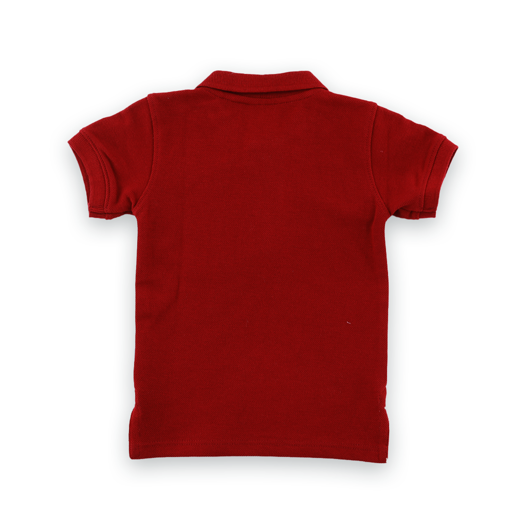 Knit Half Sleeves Polo T-Shirt Red