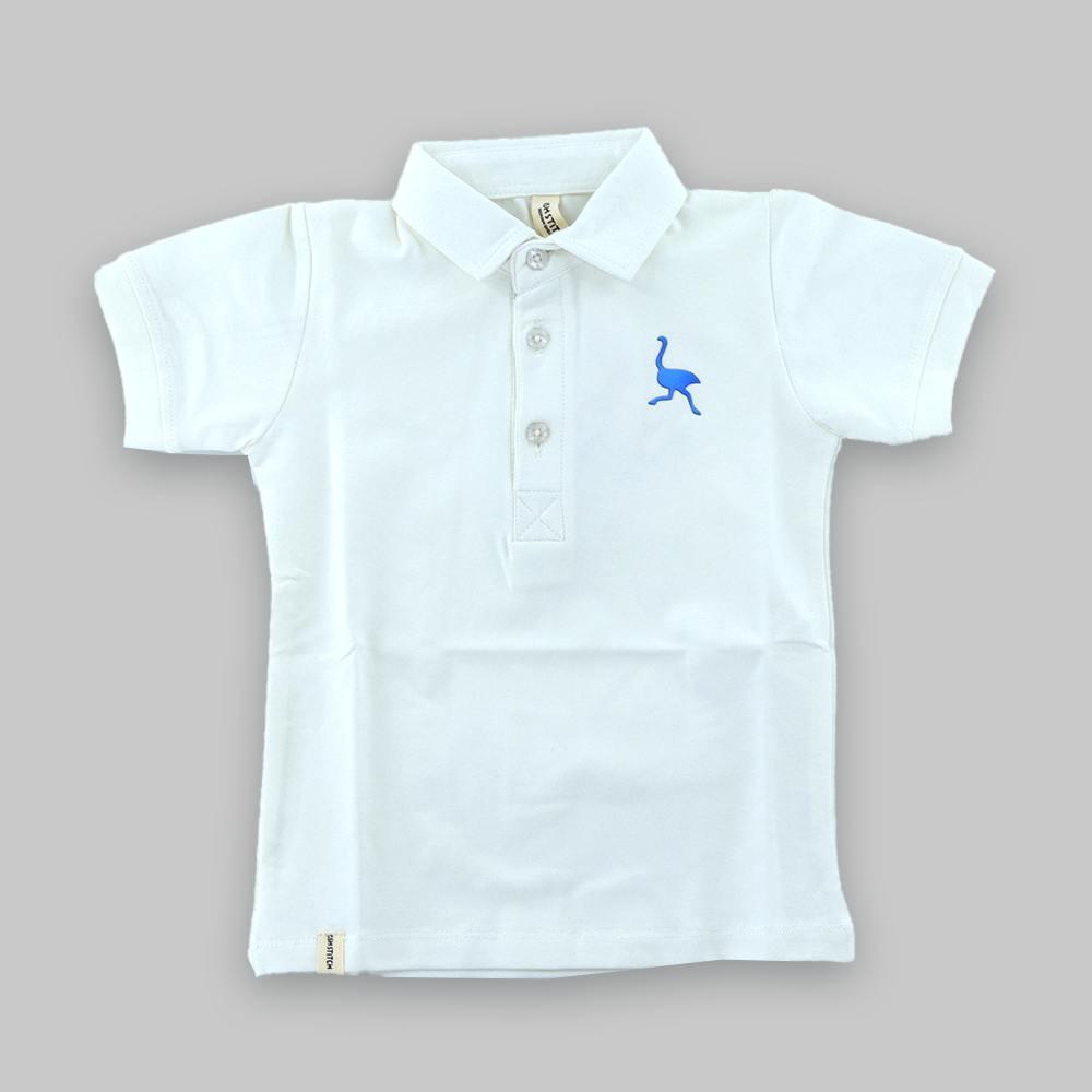 Knit Half Sleeves Polo T-Shirt Logo Embroidery