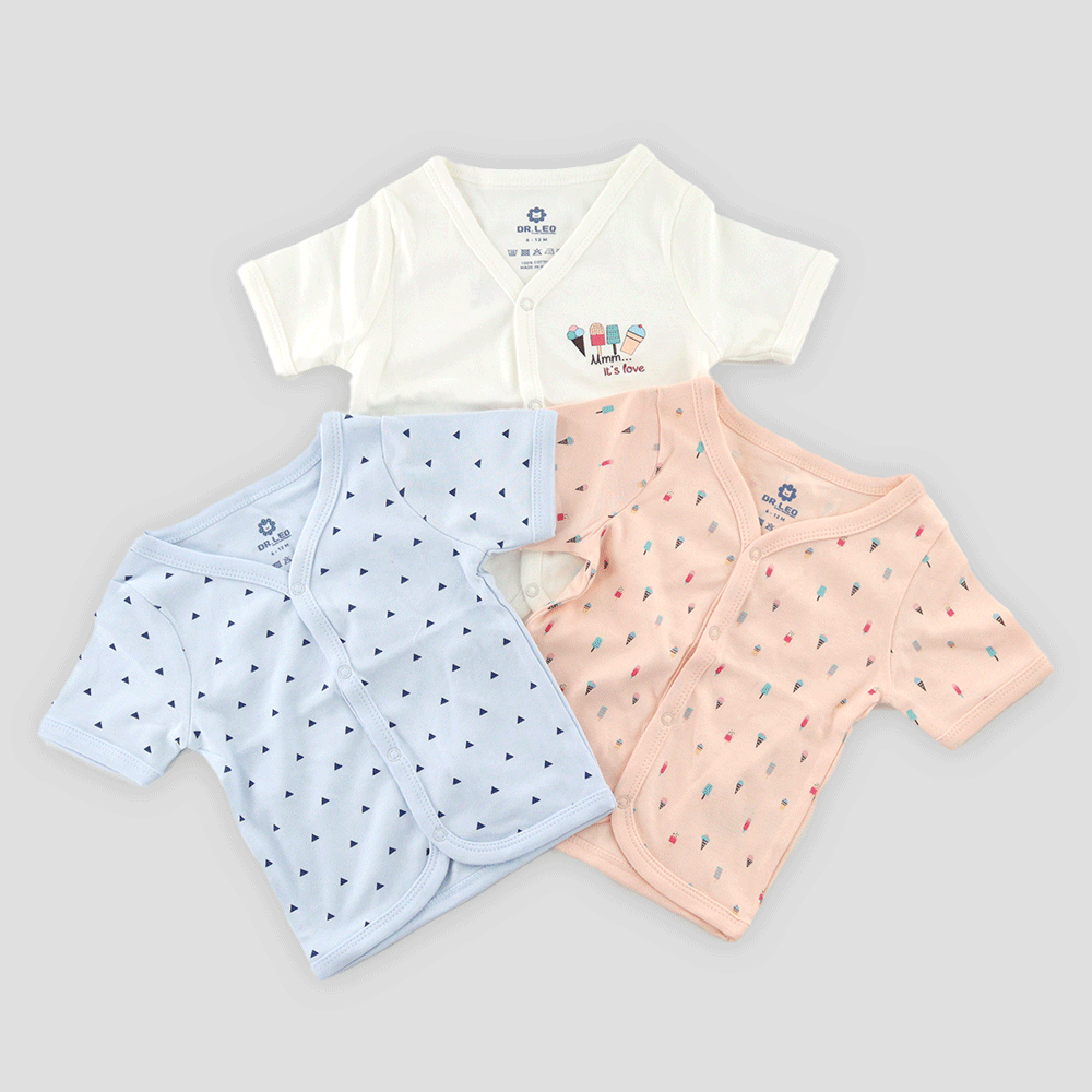 Infant Baby Boys & Girls 100% Cotton Printed Half Sleeve T Shirts 3 Psc(Multicolour)