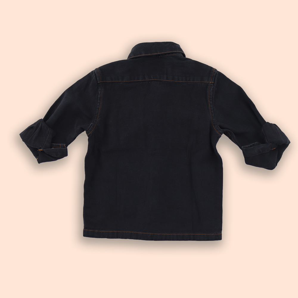 Solid Casual Long Sleeve  Shirt For Boys